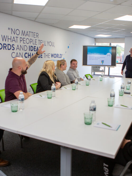 Training session taking place in meeting room