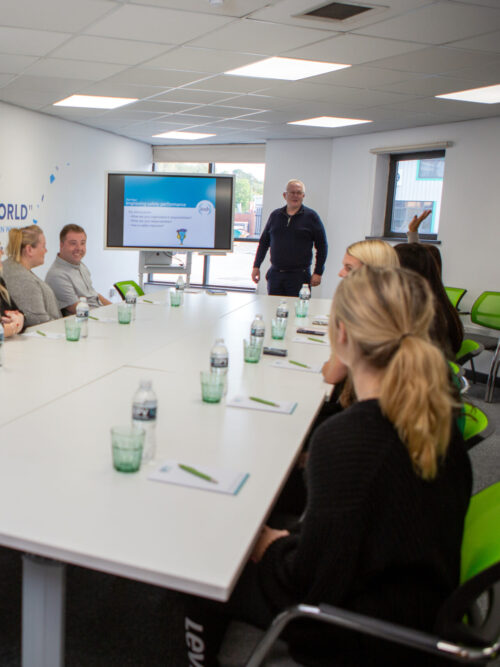 Training session taking place in meeting room