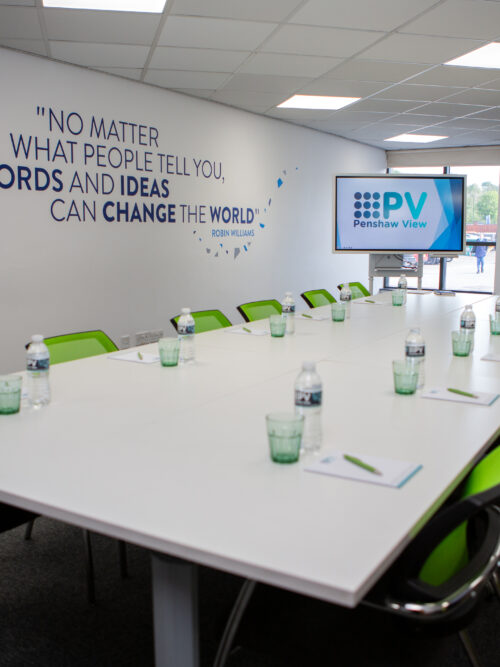 Penshaw View meeting room set up for learning